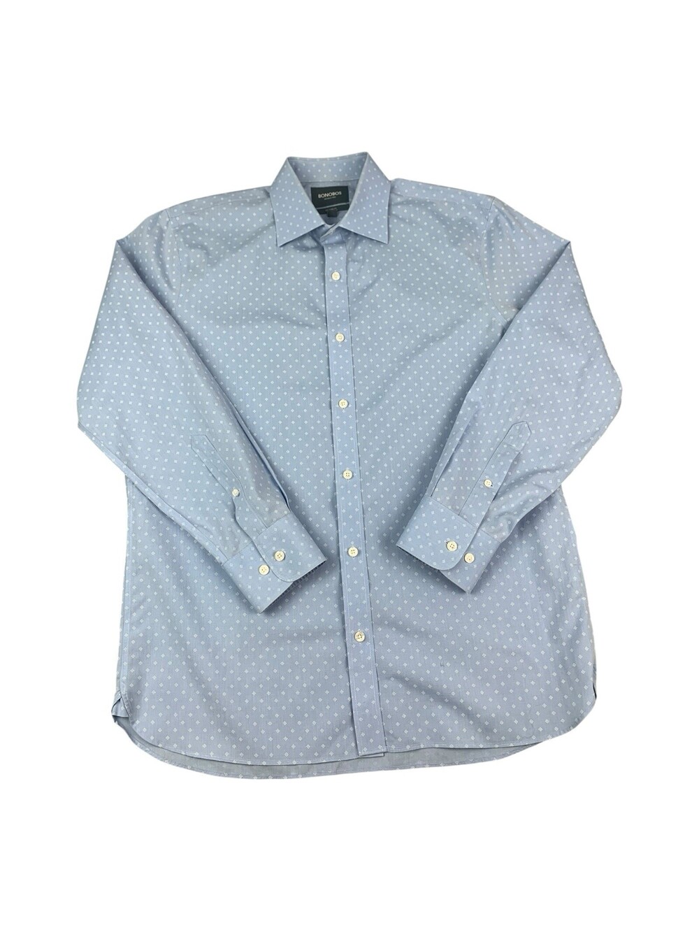 Bonobos Men’s Long Sleeve Button Down Shirt Stretch Polka Dot Pattern Size 16/34